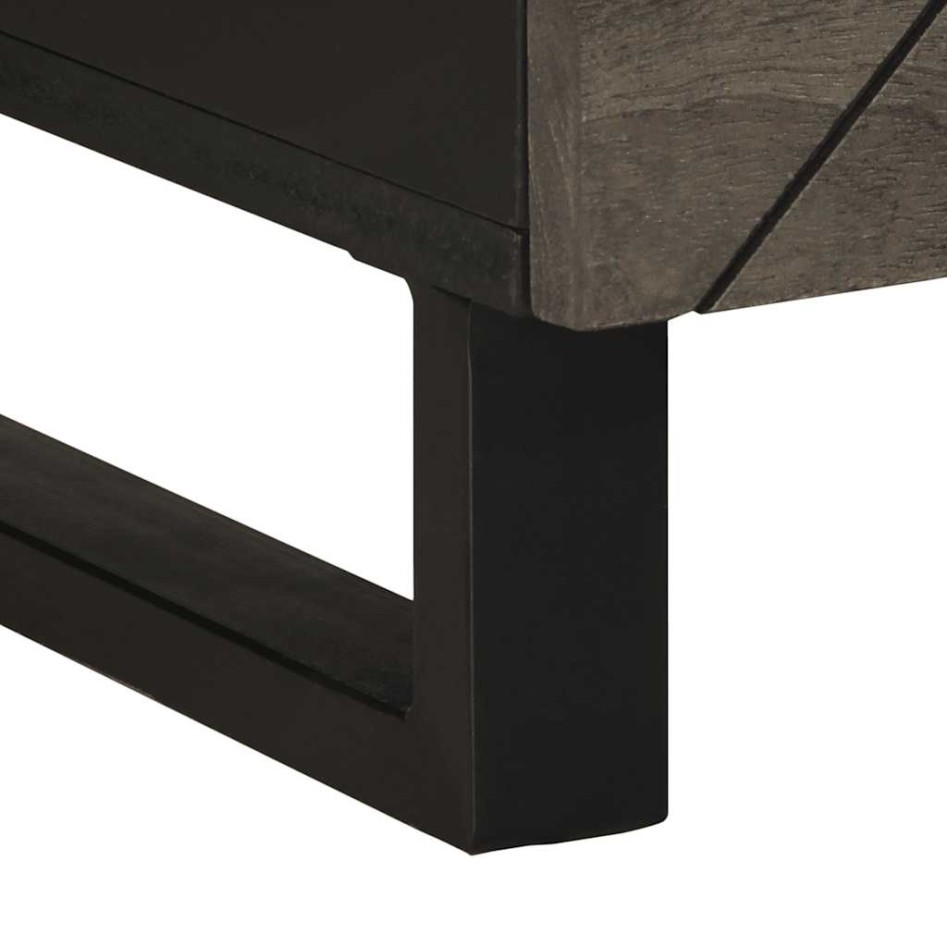 Mesa de centro madera maciza de mango negra 80x54x40