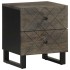 Mesitas de noche 2 uds madera maciza de mango negro 40x33x46