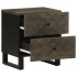 Mesitas de noche 2 uds madera maciza de mango negro 40x33x46