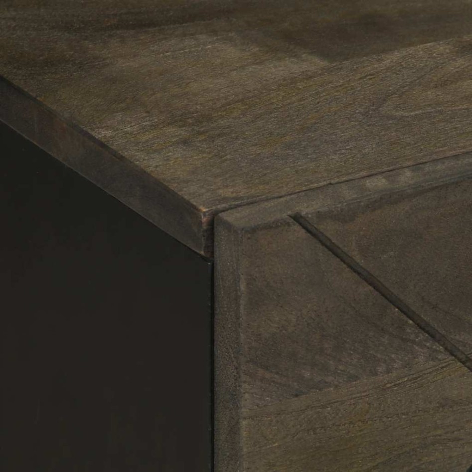 Mesitas de noche 2 uds madera maciza de mango negro 40x33x46