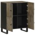 Aparador negro 60x33x75 cm madera maciza