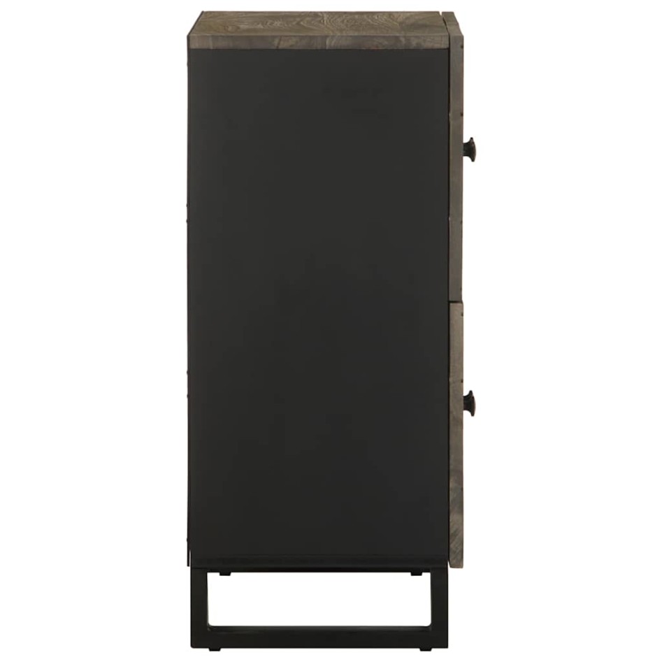 Aparador negro 60x33x75 cm madera maciza