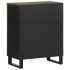 Aparador negro 60x33x75 cm madera maciza