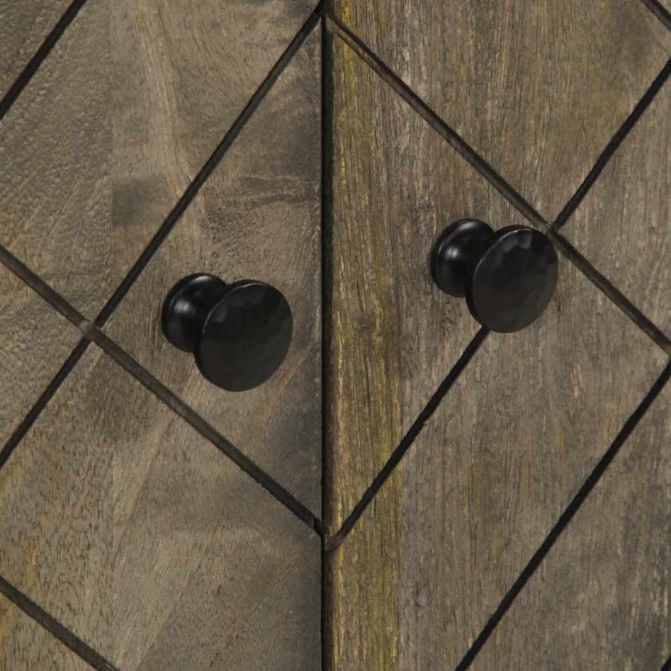 Aparador negro 60x33x75 cm madera maciza