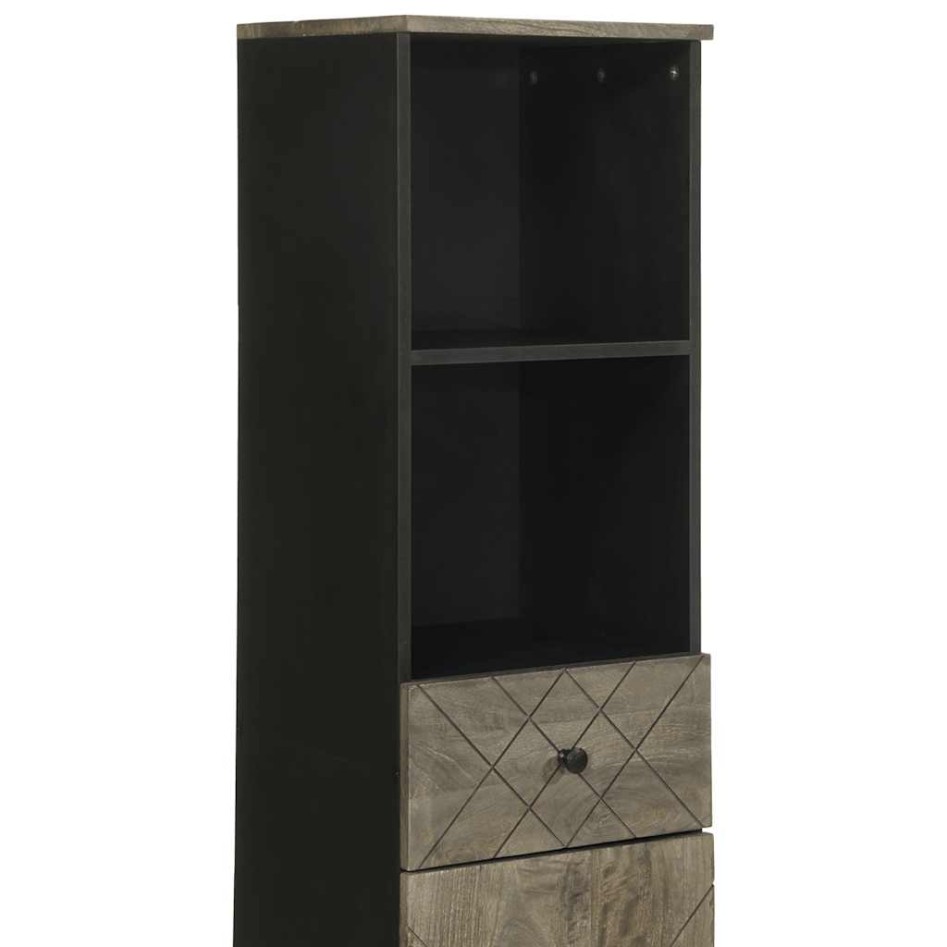 Mueble de baño de madera maciza de mango negro 38x33x160