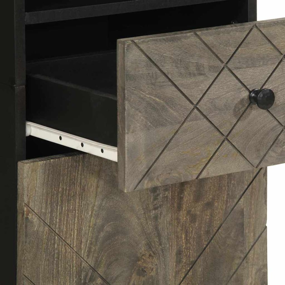 Mueble de baño de madera maciza de mango negro 38x33x160