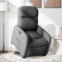 Sillón reclinable elevable de tela gris