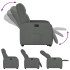 Sillón reclinable elevable de tela gris