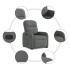 Sillón reclinable elevable de tela gris