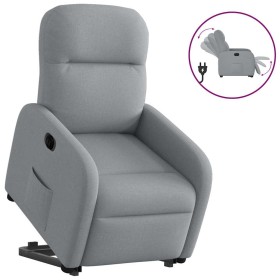 Sillón eléctrico reclinable elevable de tela gris