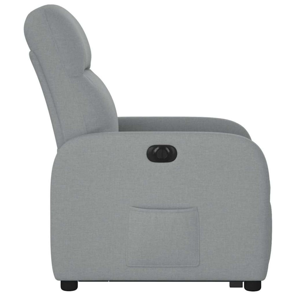 Sillón eléctrico reclinable elevable de tela gris