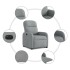 Sillón eléctrico reclinable elevable de tela gris