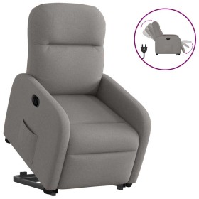 Sillón eléctrico reclinable elevable de tela gris