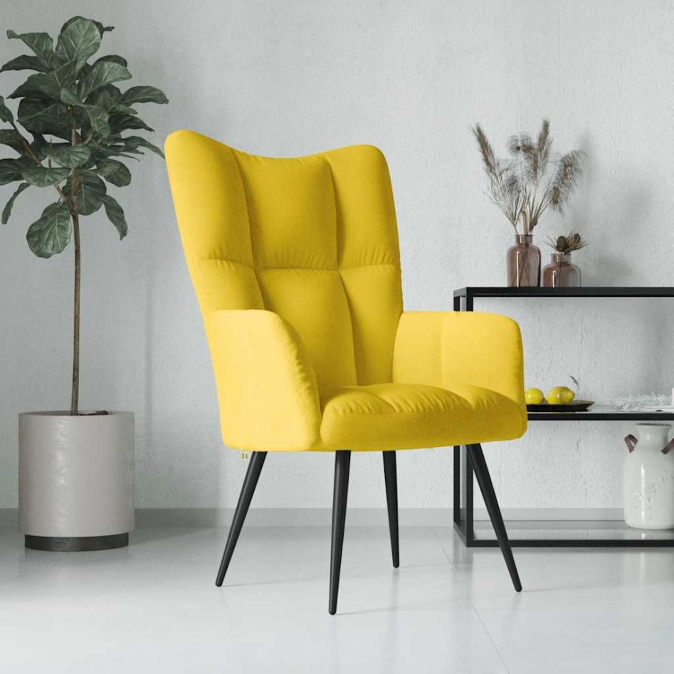Sillón de relax de terciopelo amarillo
