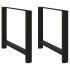 Patas de mesa de centro acero negro 2 uds 100x(72-73)