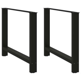 Patas de mesa de centro acero negro 2 uds 100x(72-73)