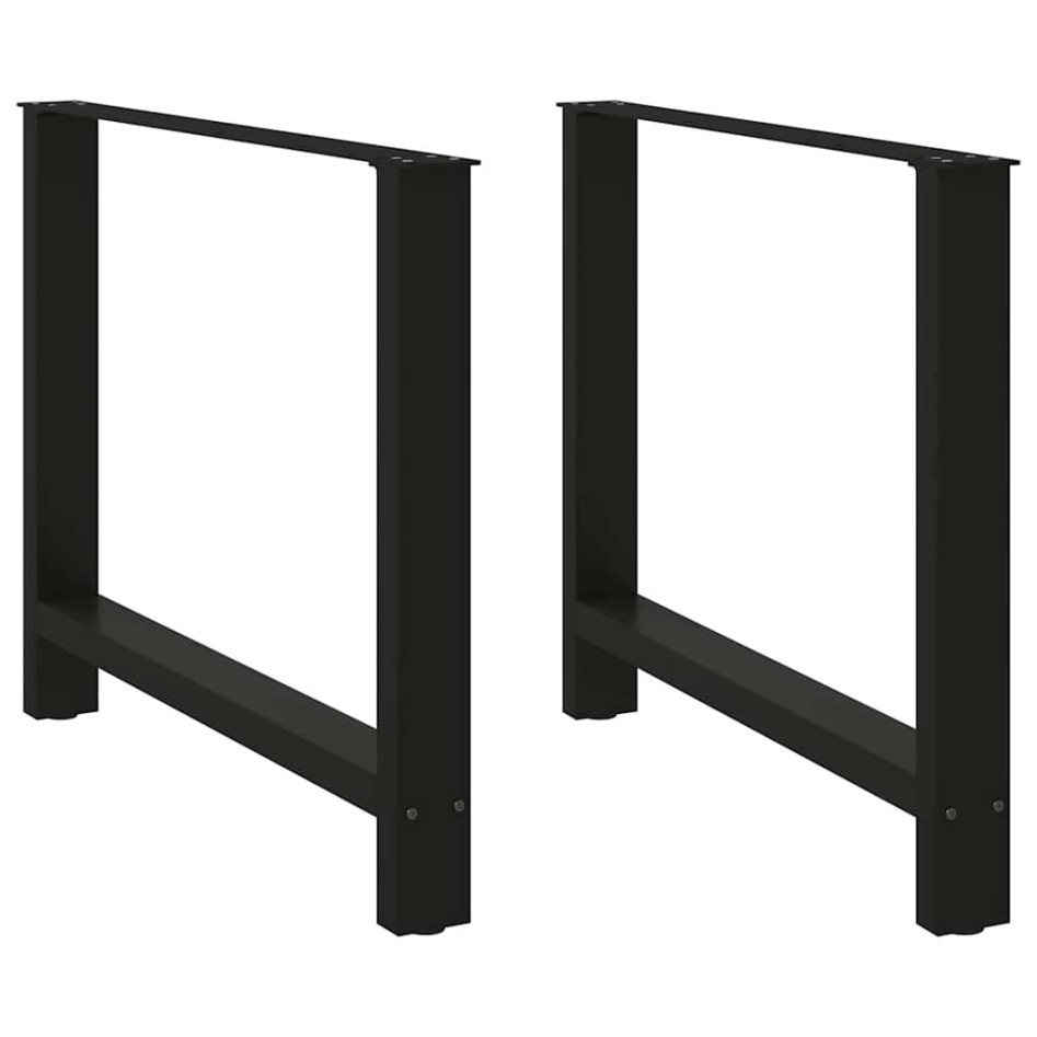 Patas de mesa de centro acero negro 2 uds 100x(72-73)