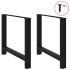 Patas de mesa de centro acero negro 2 uds 100x(72-73)