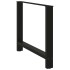 Patas de mesa de centro acero negro 2 uds 100x(72-73)
