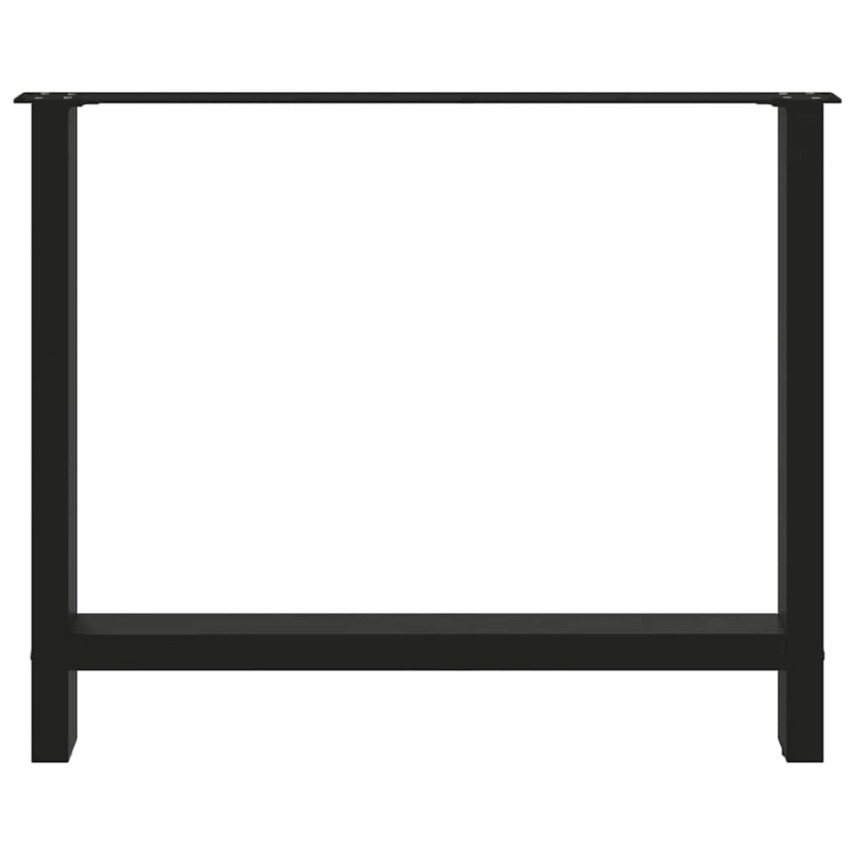 Patas de mesa de centro acero negro 2 uds 100x(72-73)