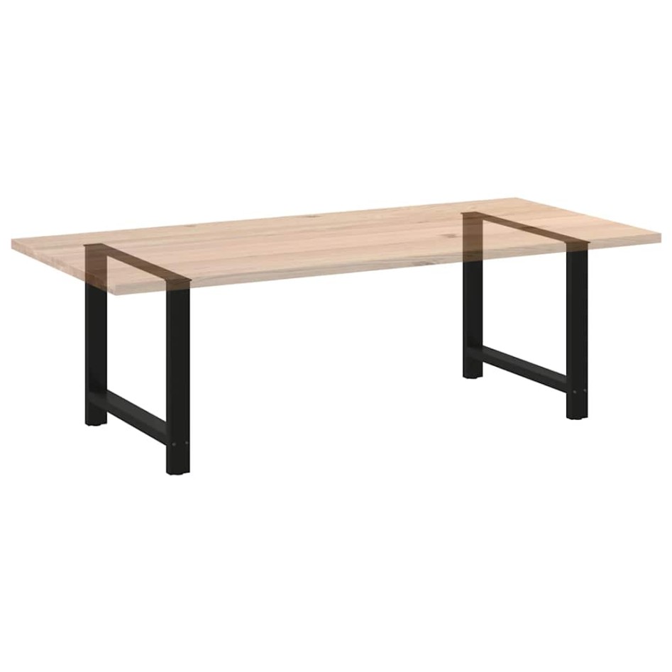 Patas de mesa de centro acero negro 2 uds 100x(72-73)