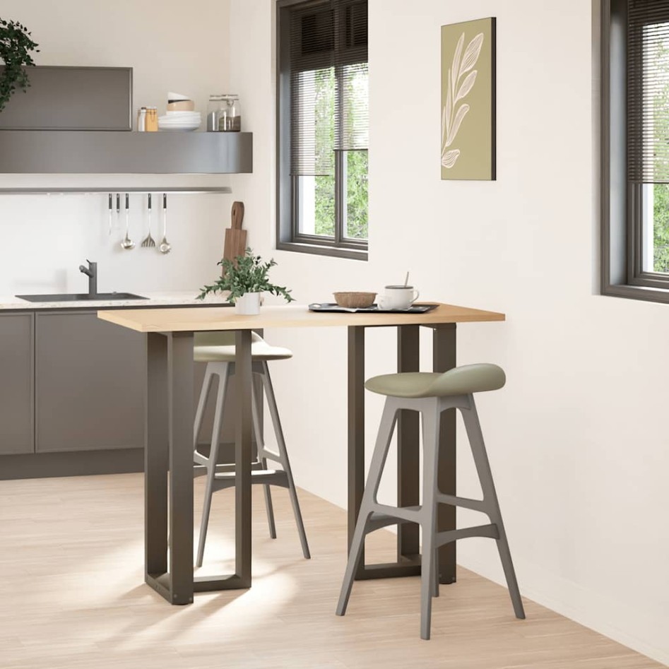 Patas mesa bar forma T 2 uds acero natural 40x35x(100-101)