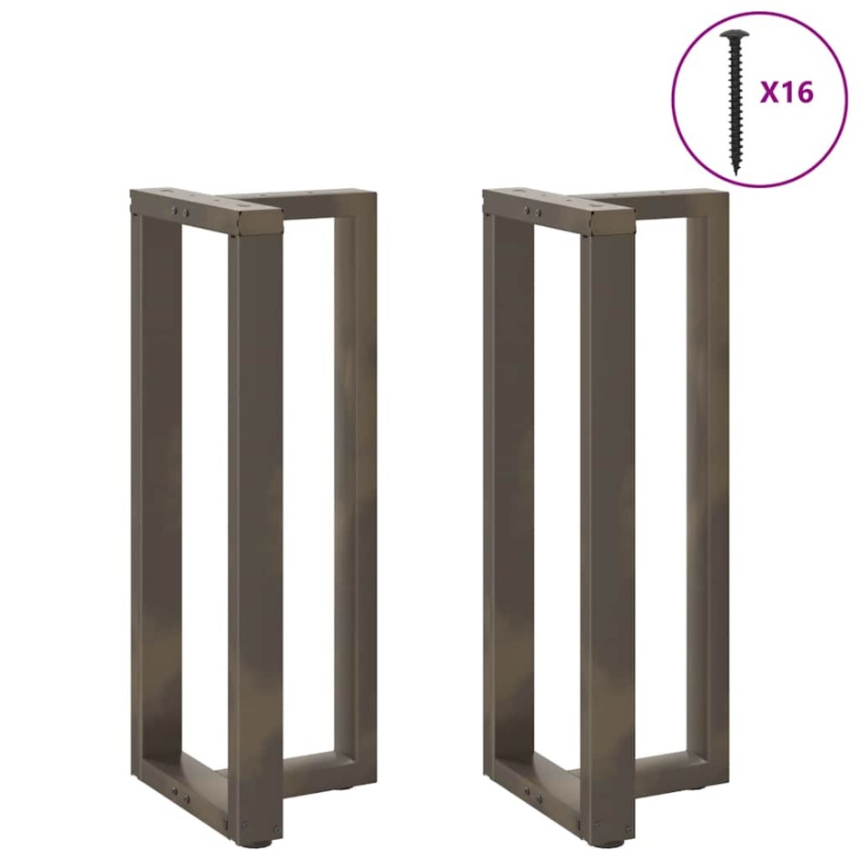 Patas mesa bar forma T 2 uds acero natural 40x35x(100-101)