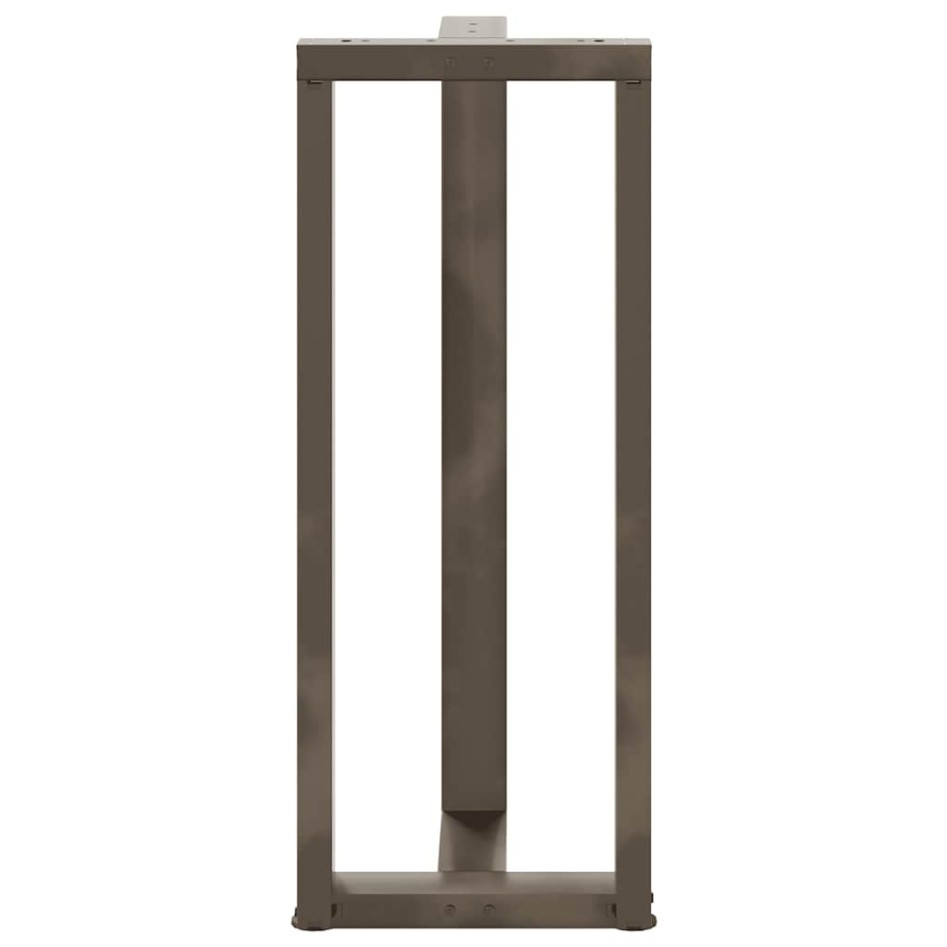 Patas mesa bar forma T 2 uds acero natural 40x35x(100-101)