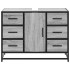 Armario lavabo baño madera ingeniería gris Sonoma 80x33x60