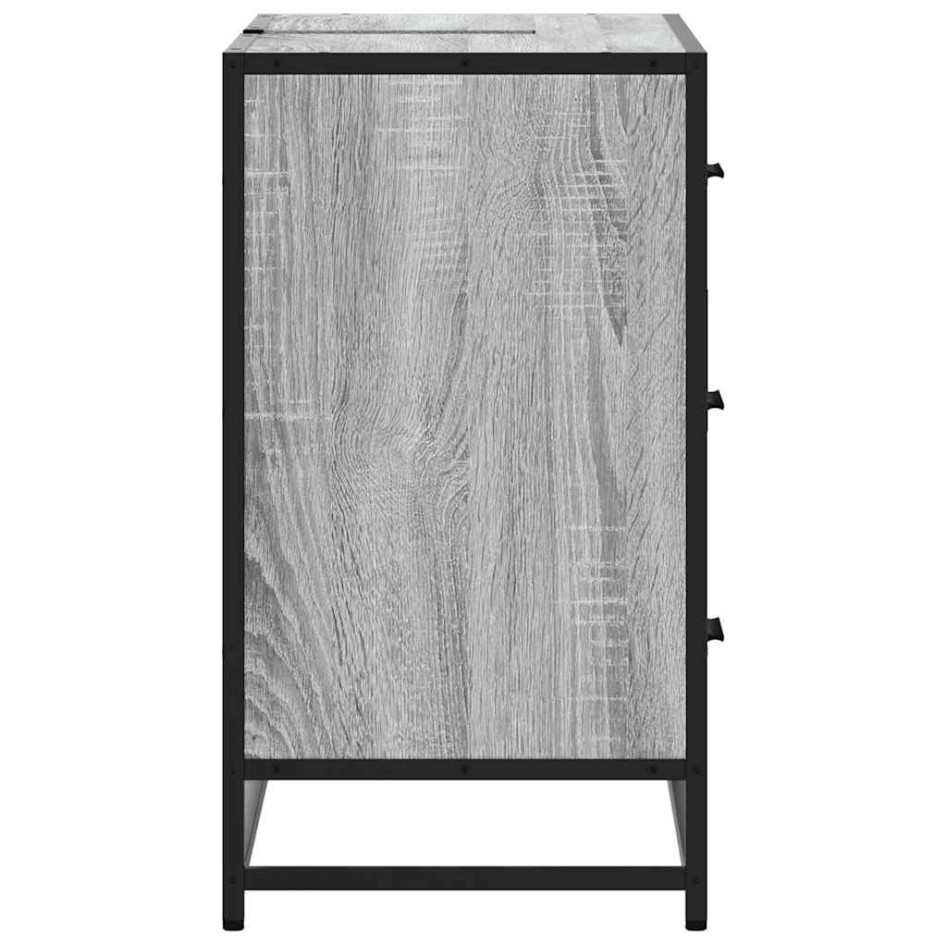 Armario lavabo baño madera ingeniería gris Sonoma 80x33x60