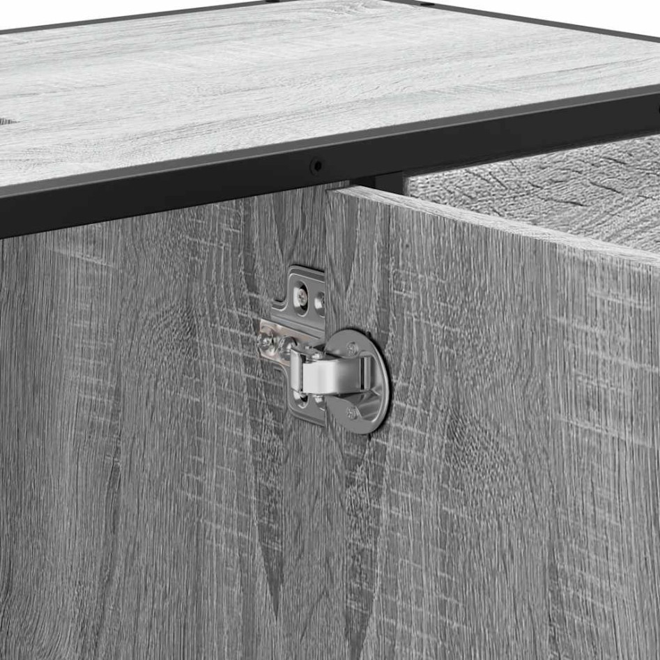 Armario lavabo baño madera ingeniería gris Sonoma 80x33x60