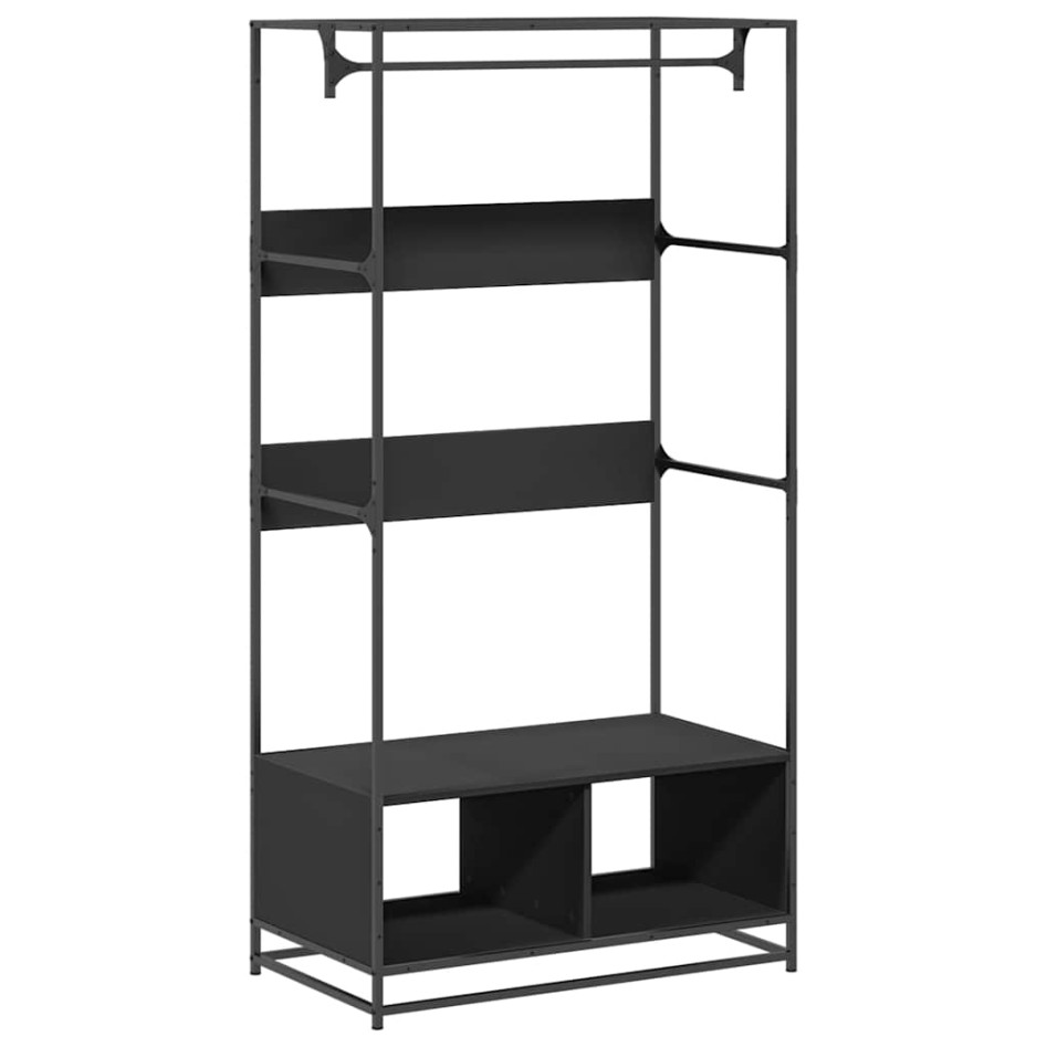 Armario de madera de ingeniería negra 90x50x180