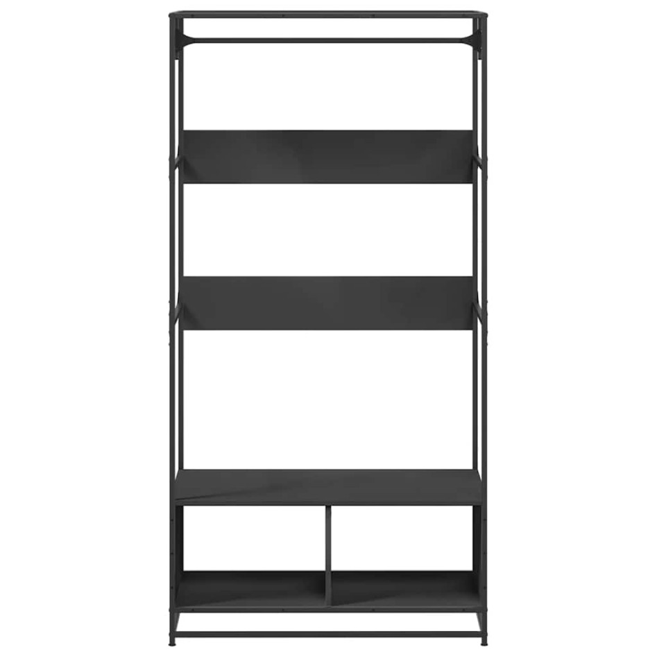 Armario de madera de ingeniería negra 90x50x180