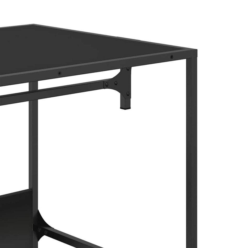 Armario de madera de ingeniería negra 90x50x180