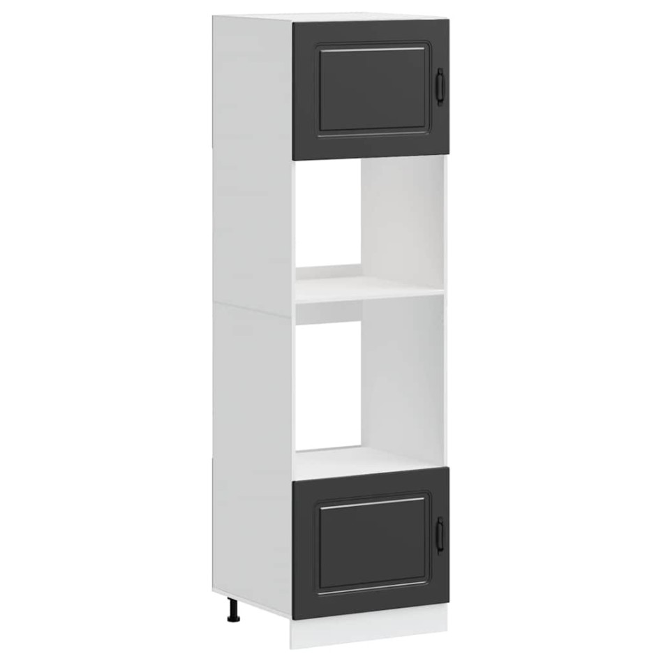 Armarios para horno 2 uds Lucca negra madera de