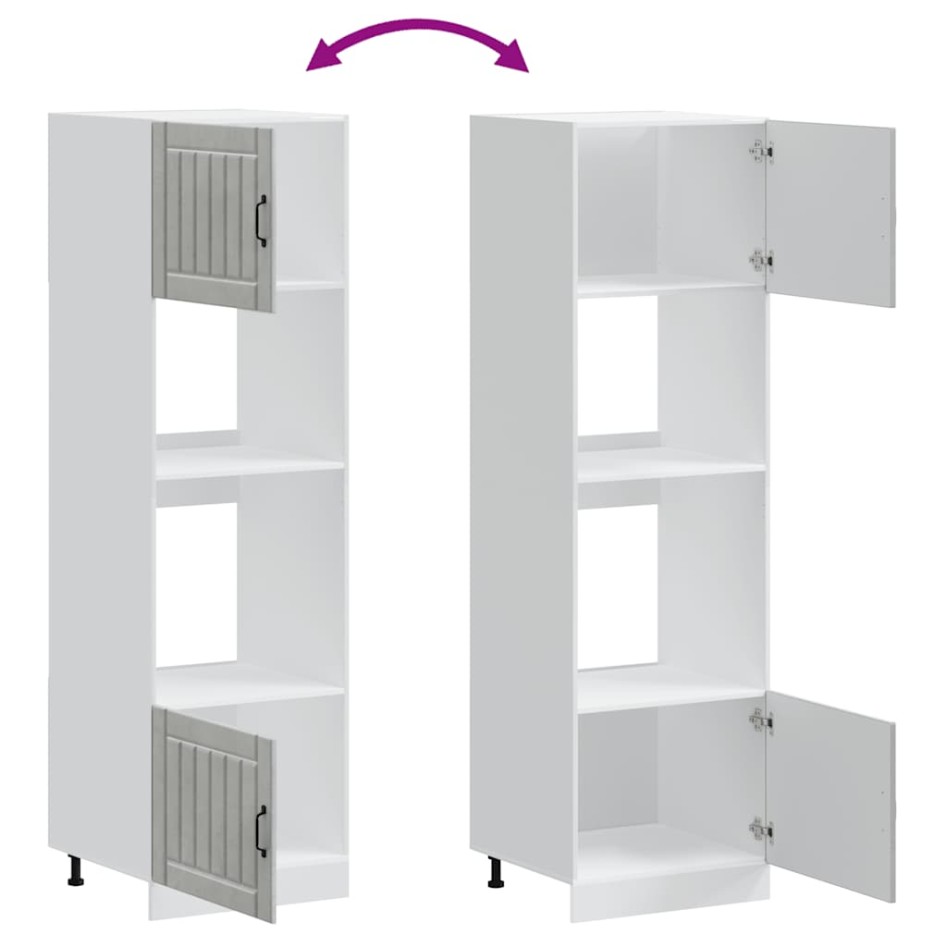 Armarios para horno 2uds Kalmar gris hormigón madera