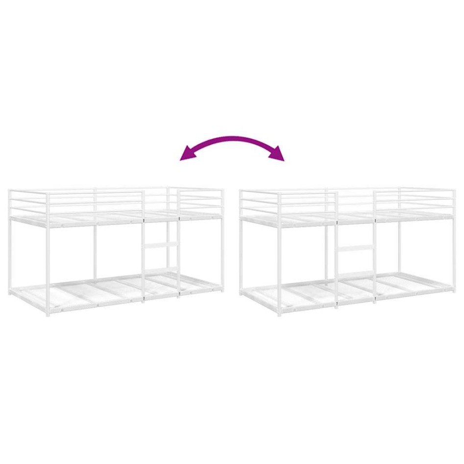 Litera sin colchón acero blanco 100x190