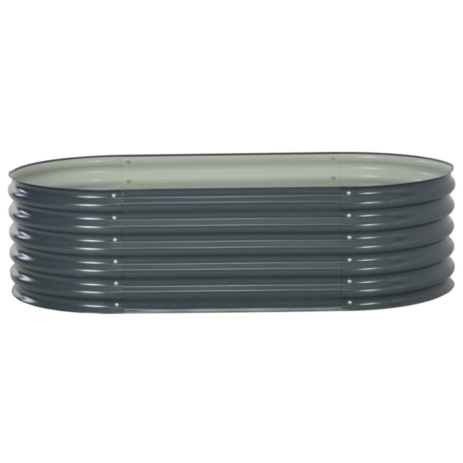 Arriate de acero galvanizado gris 160x80x44