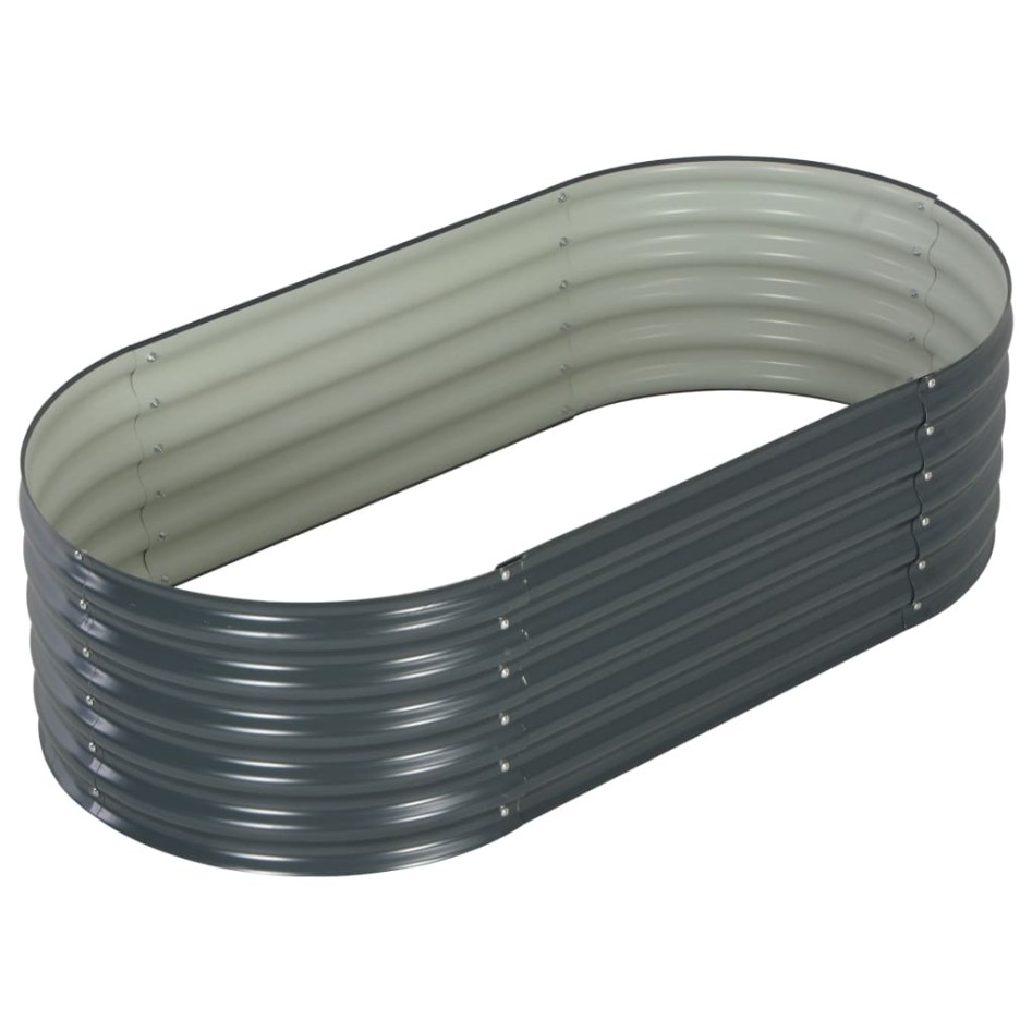 Arriate de acero galvanizado gris 160x80x44