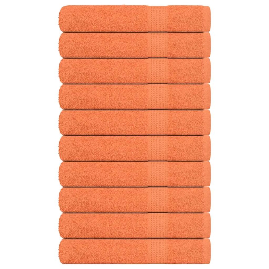 Toallas de sauna 10 uds 100% algodón naranja 80x200 cm 360