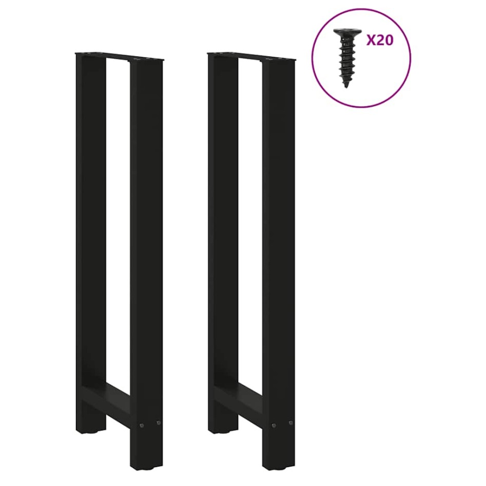 Patas de mesa de centro acero negro 2 uds 40x(110-111)