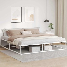 Estructura de cama sin colchón metal blanco 200x200