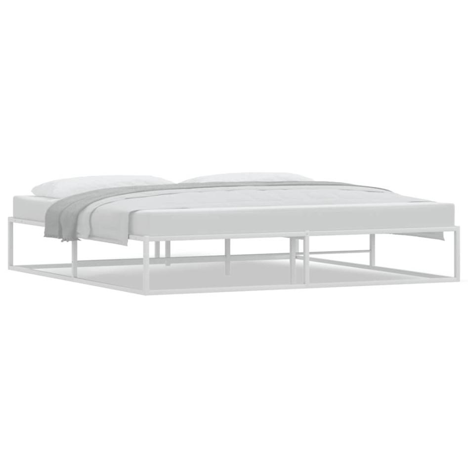 Estructura de cama sin colchón metal blanco 200x200