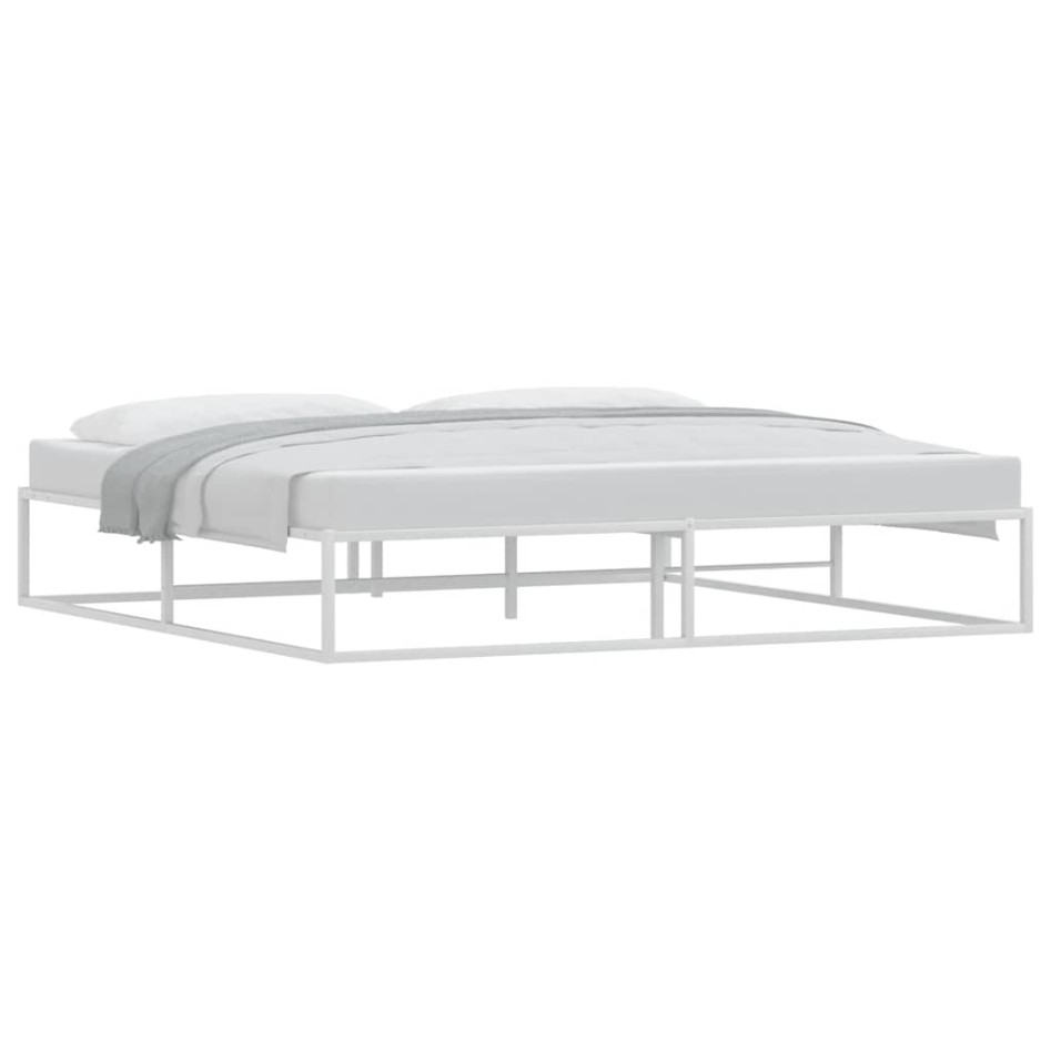 Estructura de cama sin colchón metal blanco 200x200