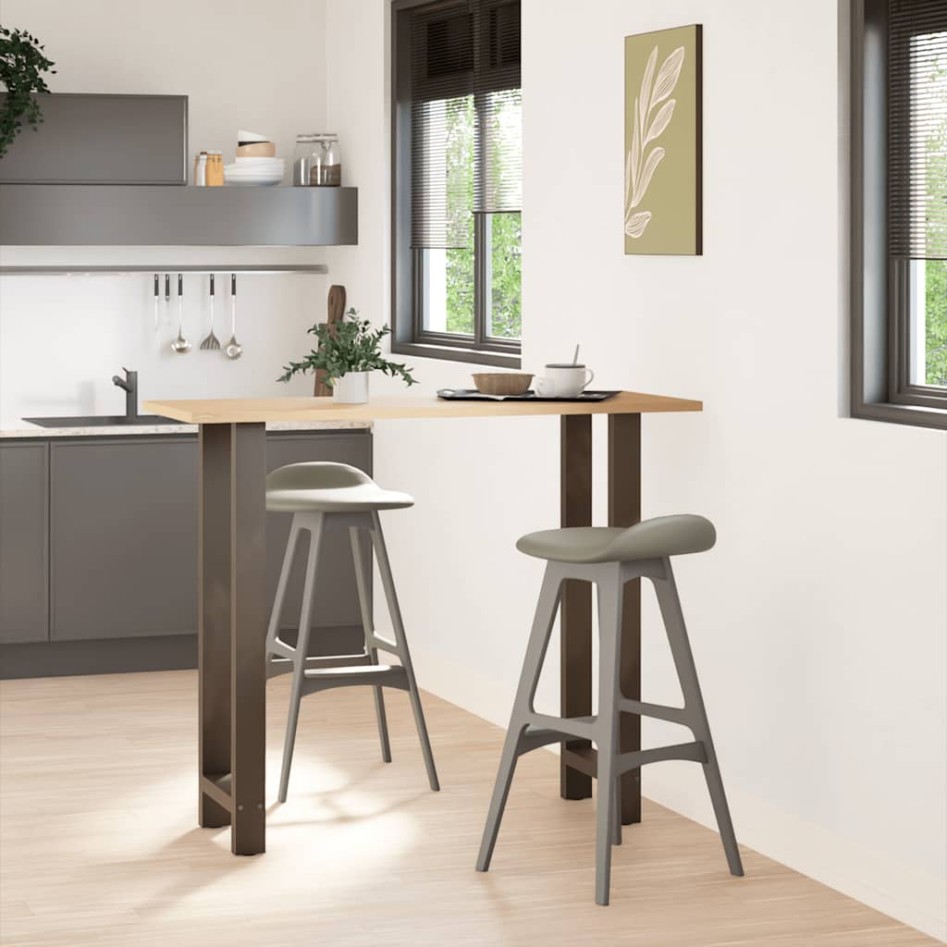 Patas para mesa de centro de acero natural 2 uds