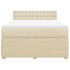 Cama box spring con colchón tela color crema 160x200
