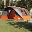 Tienda de campaña con túnel 5 personas impermeable gris naranja