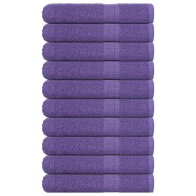 Toallas de sauna 10 uds 100% algodón morado 80x200 cm 360