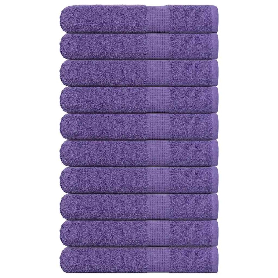 Toallas de sauna 10 uds 100% algodón morado 80x200 cm 360
