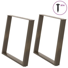 Patas para mesa comedor forma U 2uds acero natural